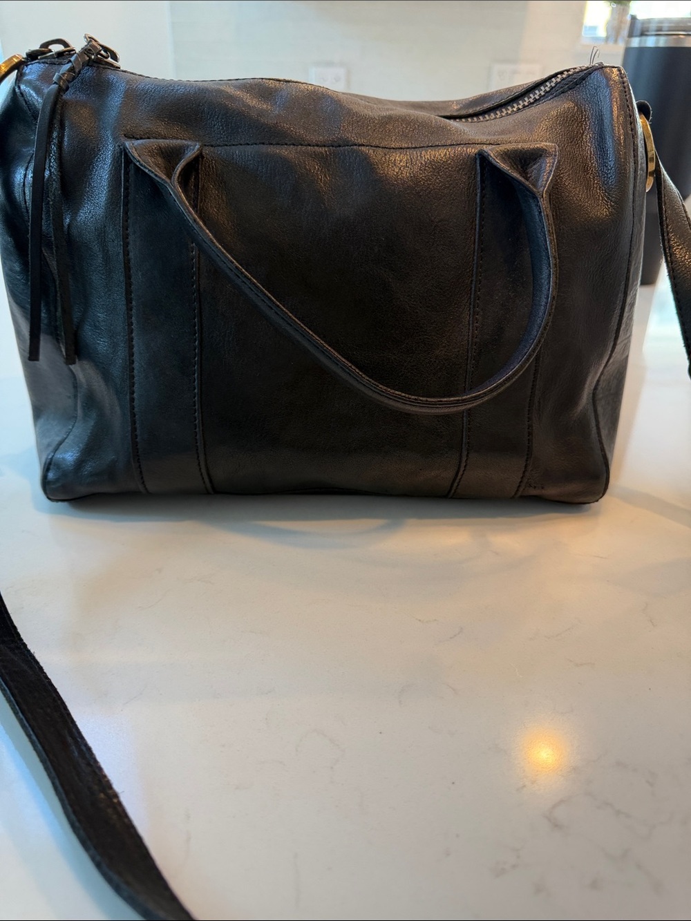 Black Leather Satchel Bag